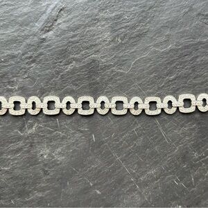 Charles Winston SS/RH Clear Pave Link Bracelet, 7”, New with papers